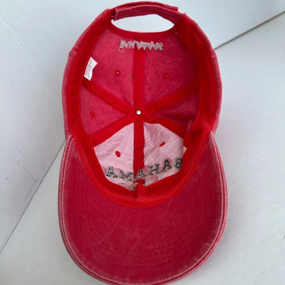 Bahamas 1492 Red Baseball Cap Souvenir Hat Vacation Travel Adjustable Unisex